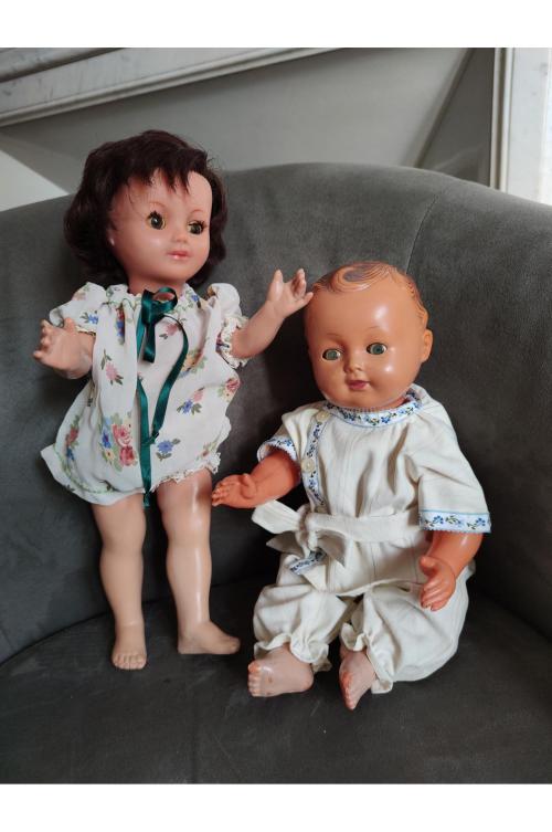 Marie Françoise et Michel en pyjama, mars 1959